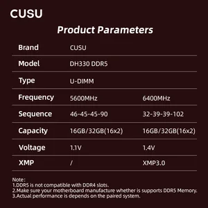 CUSU RAM DDR4 8 GB 16 GB 3200 MHz 3600MHz DDR5 5600MHz 6400MHz Desktop RAM 288Pin Udimm für Intel Amd Mother Plate 12 Hauptverkaufserinnerungen DDR4 - №12