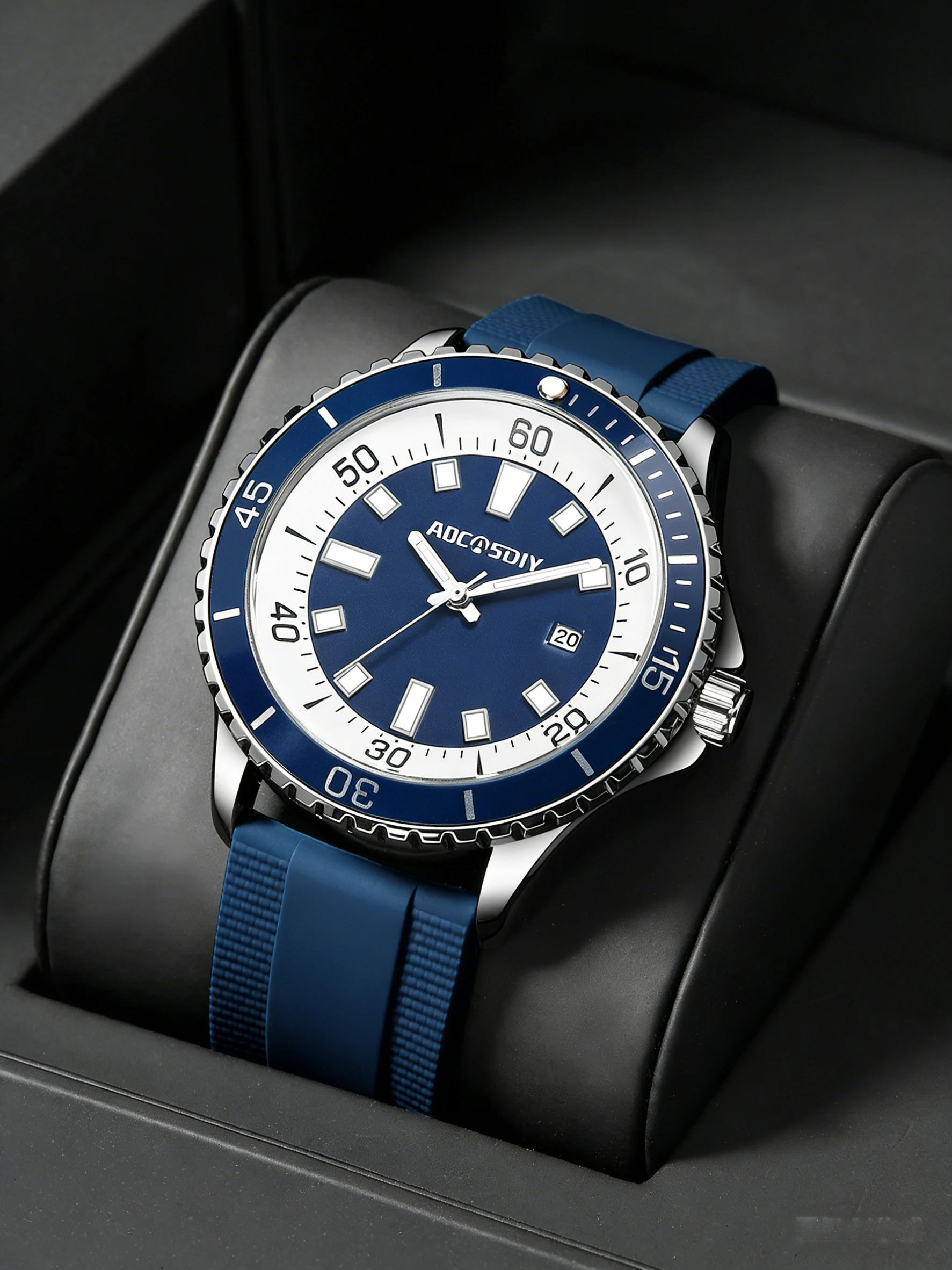

New men's sports student watch, luminous waterproof calendar, silicone tape men's quartz watch
