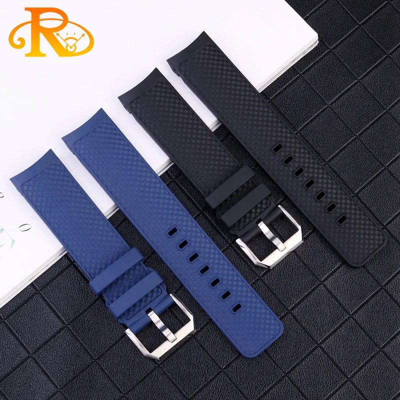 High Quality Fluororubber Strap For IWC Aquatimer Family Darwin's Adventure IW376803 IW379503 Watch Band Quick-release 22MM Men