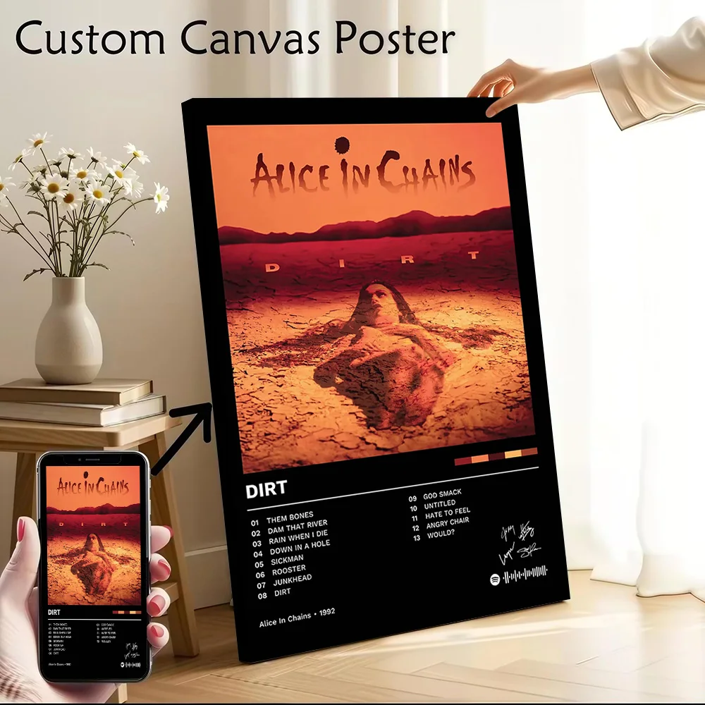 Alice in Chains - Dirt Album Cover Printed Canvas Poster Custom Pictures Wall Art Canvas Painting for Home Decoration Ornaments