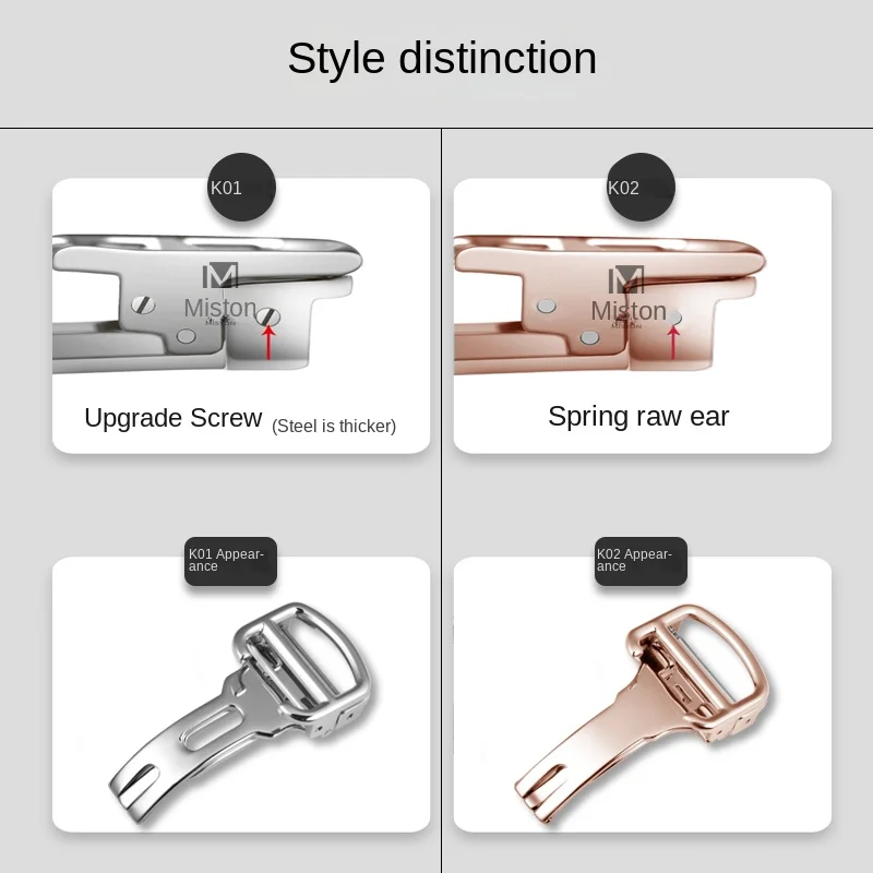 Stainless Steel Watch Buckle For Cartier Watch Strap Replacement  Folding Clasp Matel Pin Buckle Silver Gold 12mm 14mm 16mm 18mm - view 6
