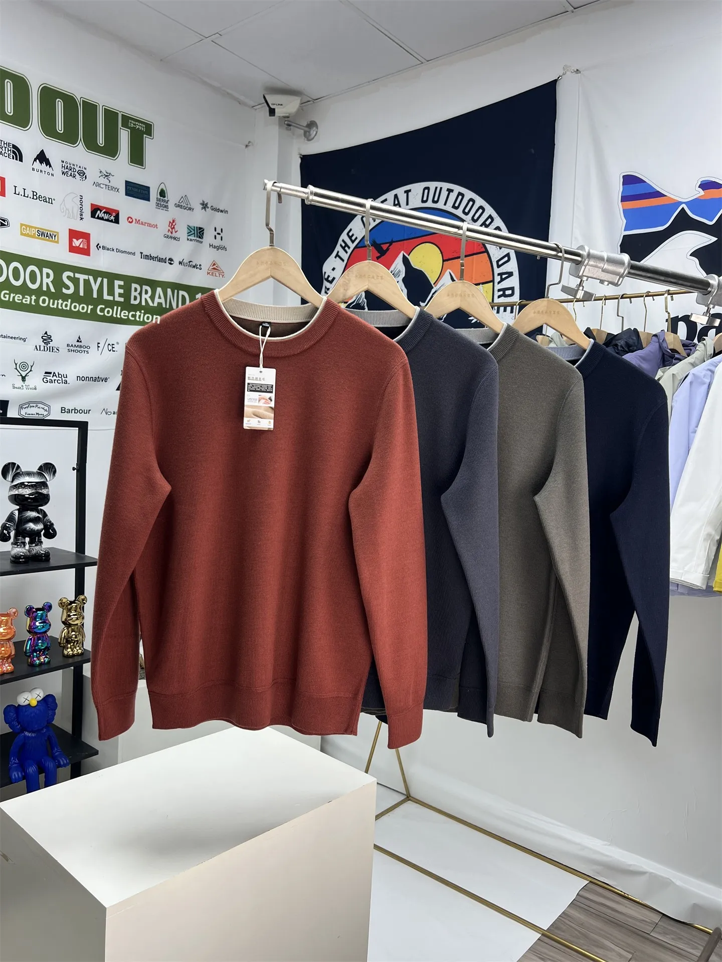 

Camere Blend Knitted Sweater Men's round Ne Fce Lined Faionable Autumn Winter Color Base Layer Top
