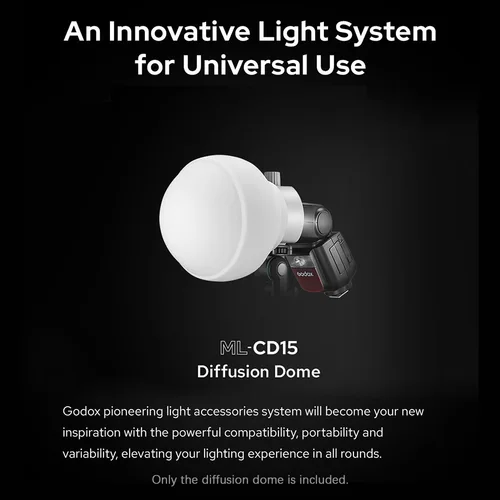 Imagen 2 del producto Godox ML-CD15 Kit de cúpula difusora con 3 adaptadores para fotografía luz Flash estudio fotografía retrato transmisión en vivo