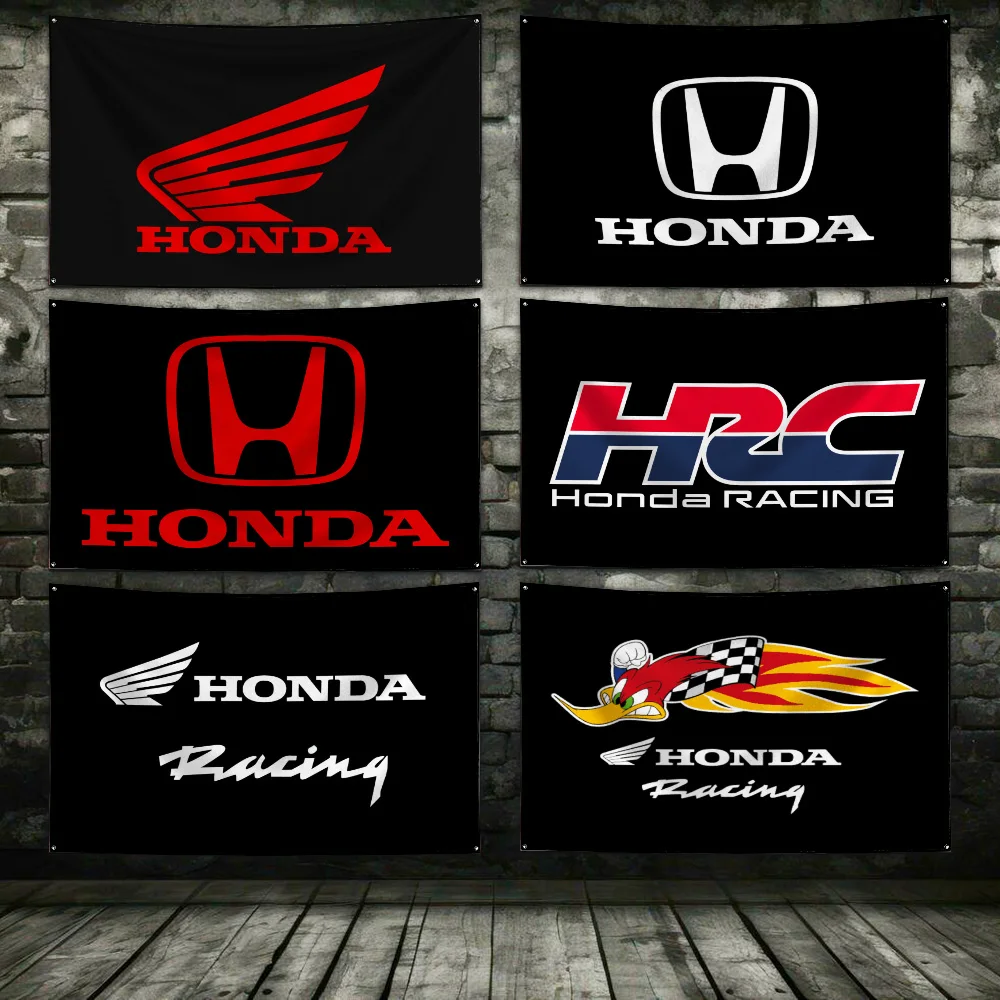 3x5 Ft Motorcycle For H-Hondas Racing Flag Polyester Digital Printing Banner for Garage Wall Art Out Door Decoration Grommets