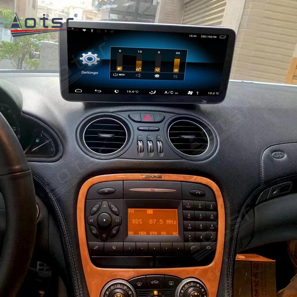 10.25 'أندرويد 13 شاشة تعمل باللمس راديو ستيريو للسيارة لمرسيدس بنز SL مشغل وسائط متعددة لاسلكي لتحديد المواقع والملاحة اكسسوارات السيارات