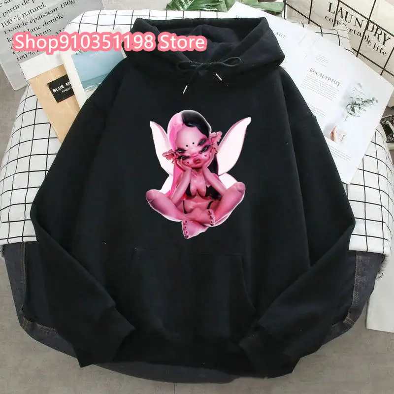 Aesthetic Kawaii Hoodies Women Anime Melanie Martinez Graphic Long Sleeve Portals Sweatshirts Y2K Casual Printed Fleece Hoody