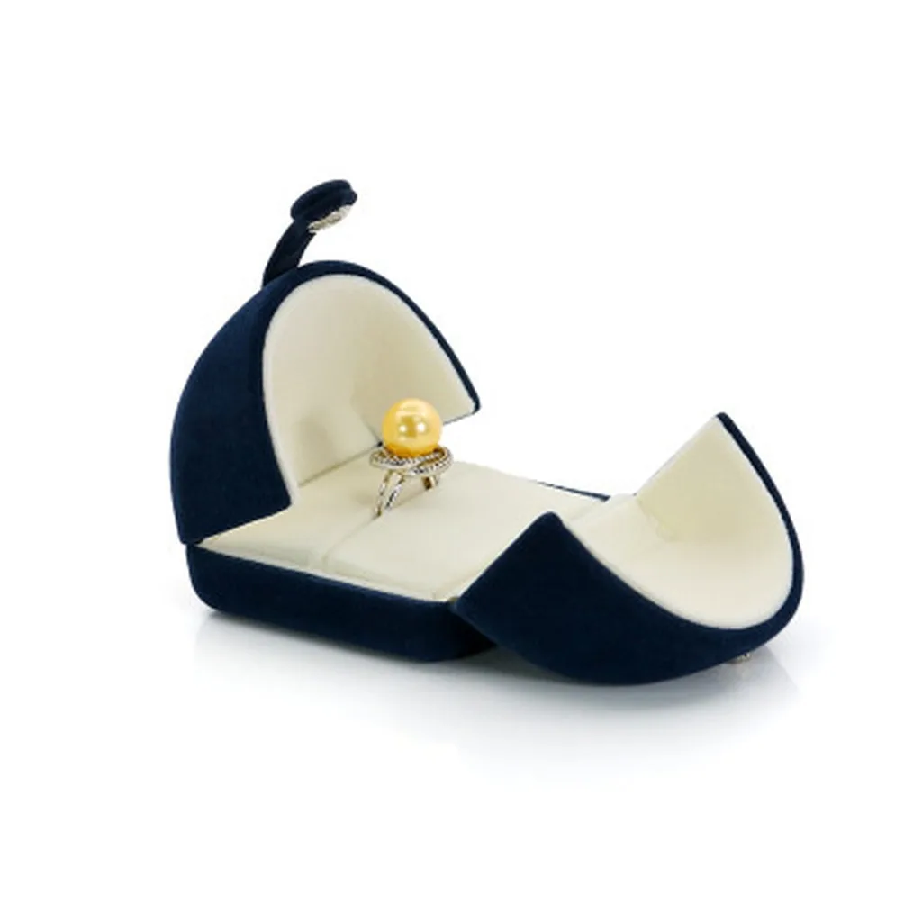Navy Jewelry Box Built-In Velvet Jewelry Box Pendant Box Metal-Snap For Jewelry Displays Weddings