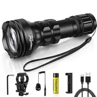 UniqueFire 1903 Zoomable IR 810nm LED Flashlight  With Rat Tail+Charger+Scope Mount 3 Modes Adjustable Torch for Outdoor Hunting