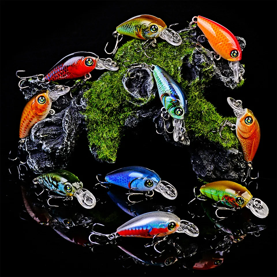 DHYJSFDC 47mm 4g Crazy wobbler Mini Topwater Crankbait Artificial Japan Hard Bait Pesca Floating Fishing Lures bass Pesca