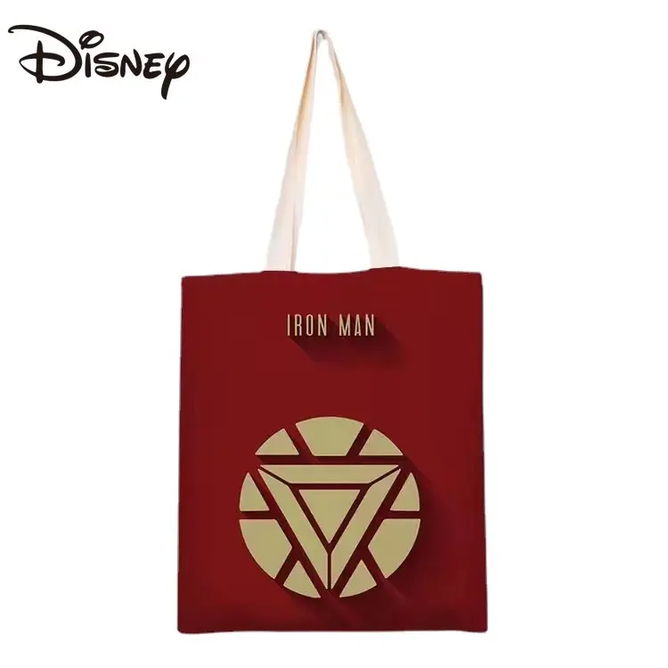 MINISO Disney Marvel 2023 Black Panther Iron Man Tote Casual Women's Single Shoulder Bag Large Capacity Eco-friendly Canvas Bag