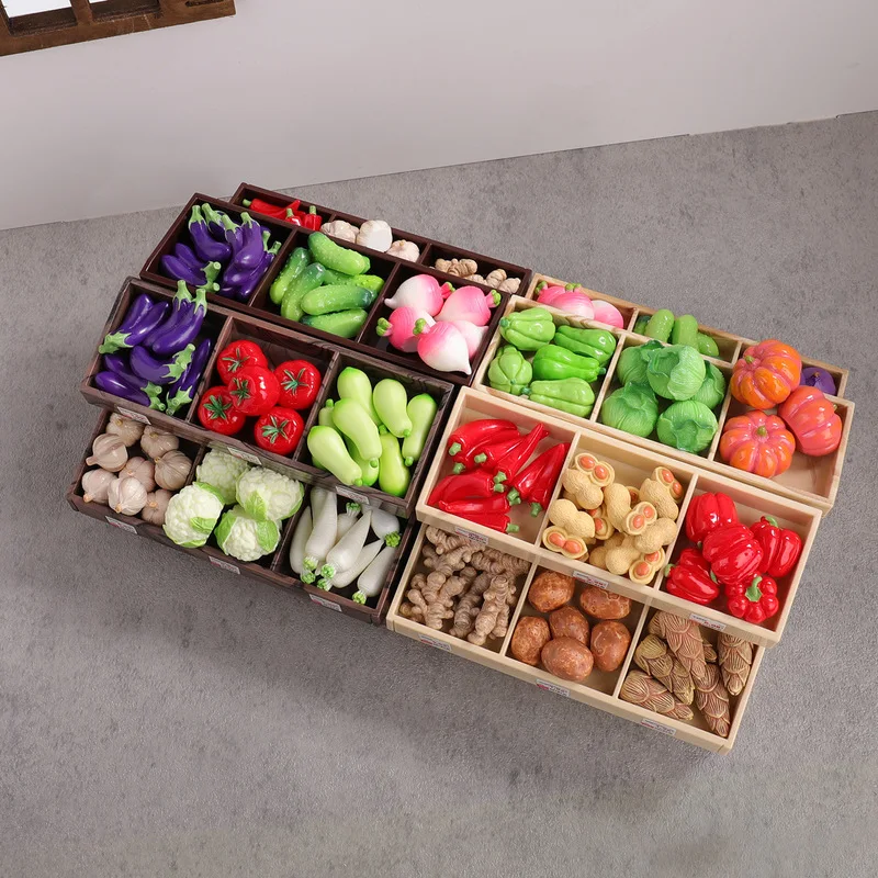 Mini armoire à légumes de Simulation, décoration de maison/supermarché, nourriture Miniature, maison de poupée, petits accessoires, Mod de Simulation de jouet
