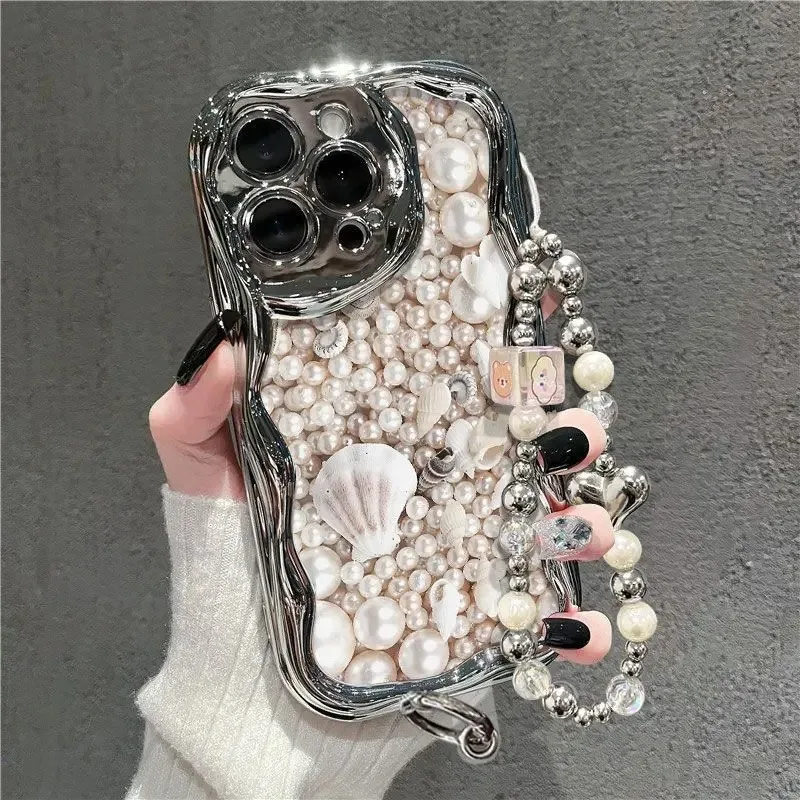 Pearly Shells Phone Case For Samsung Galaxy A55 A35 A25 A15 A54 A24 A33 A34 A73 5G A32 A51 A52 A53 A71 A72 A30 A50 soft