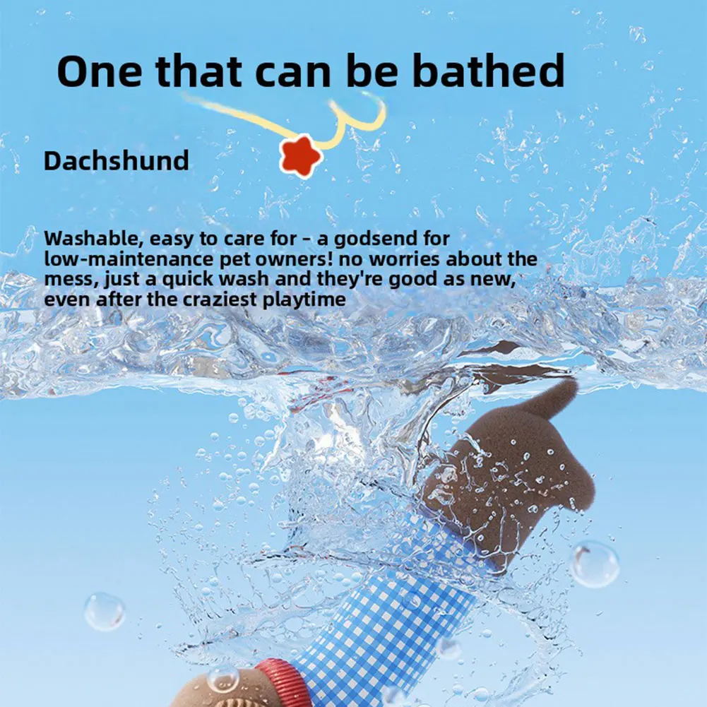 Dackelhund, quietschendes Plüschtier, weich, kuschelig, Haustierbedarf, Linderung von Langeweile, Zahnreinigung, zum Kauen und Spielen von Teppichen im Innenbereich – Detail 5