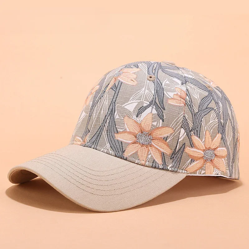 

Flower Print Women Baseball Cap Female Adjustable Snapback Hat Summer Fashion Outdoor Sun Visors Ladies Bonnet Casquette Gorras