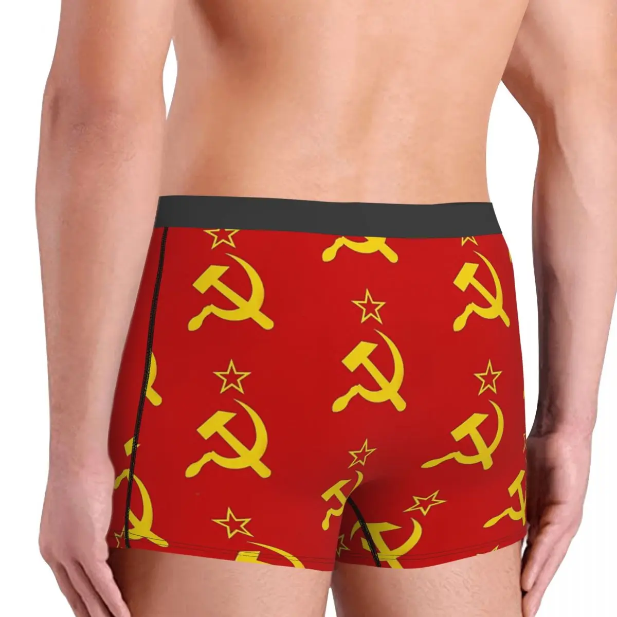 USSR Hammer And Sickle CCCP Retro Russian Soviet Flag Underpants Cotton Panties Male Underwear Print Shorts Boxer Briefs