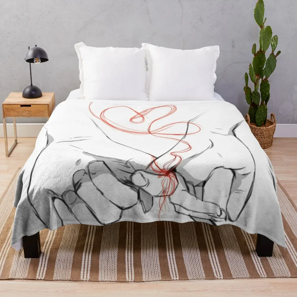 

Soulmate: Red String of Fate Throw Blanket Fashion Sofas Decoratives Blankets