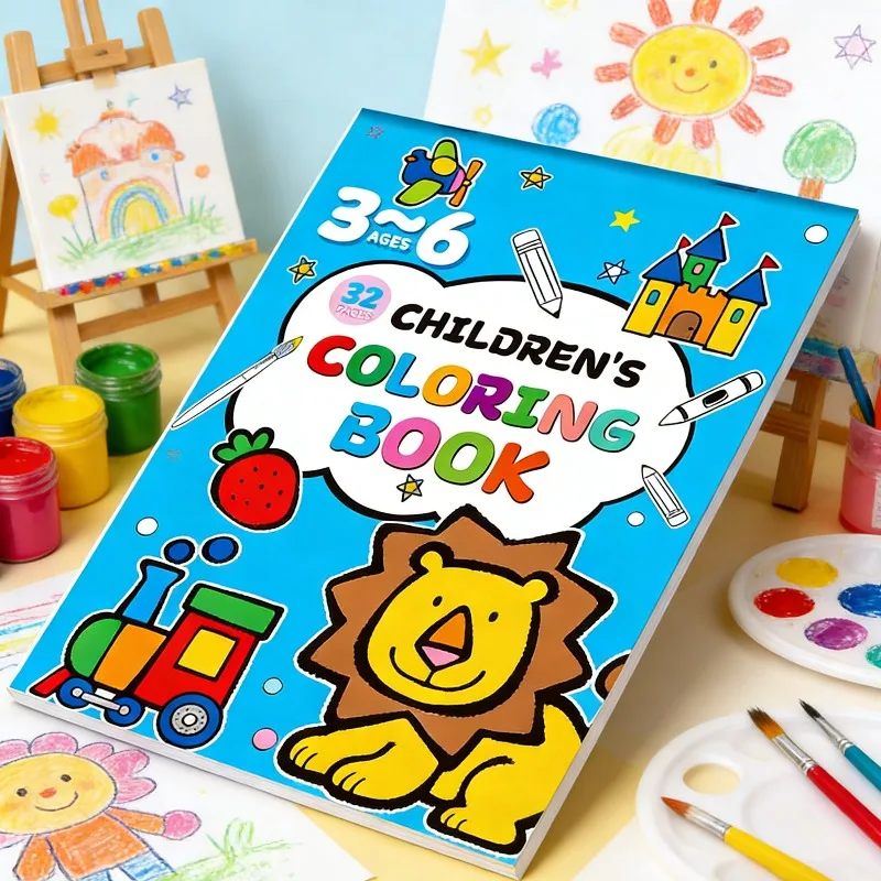 

Children's Coloring Book, Interactive Graffiti Drawing Book, Colored Strokes, Enlightenment Puzzle Coloring Book