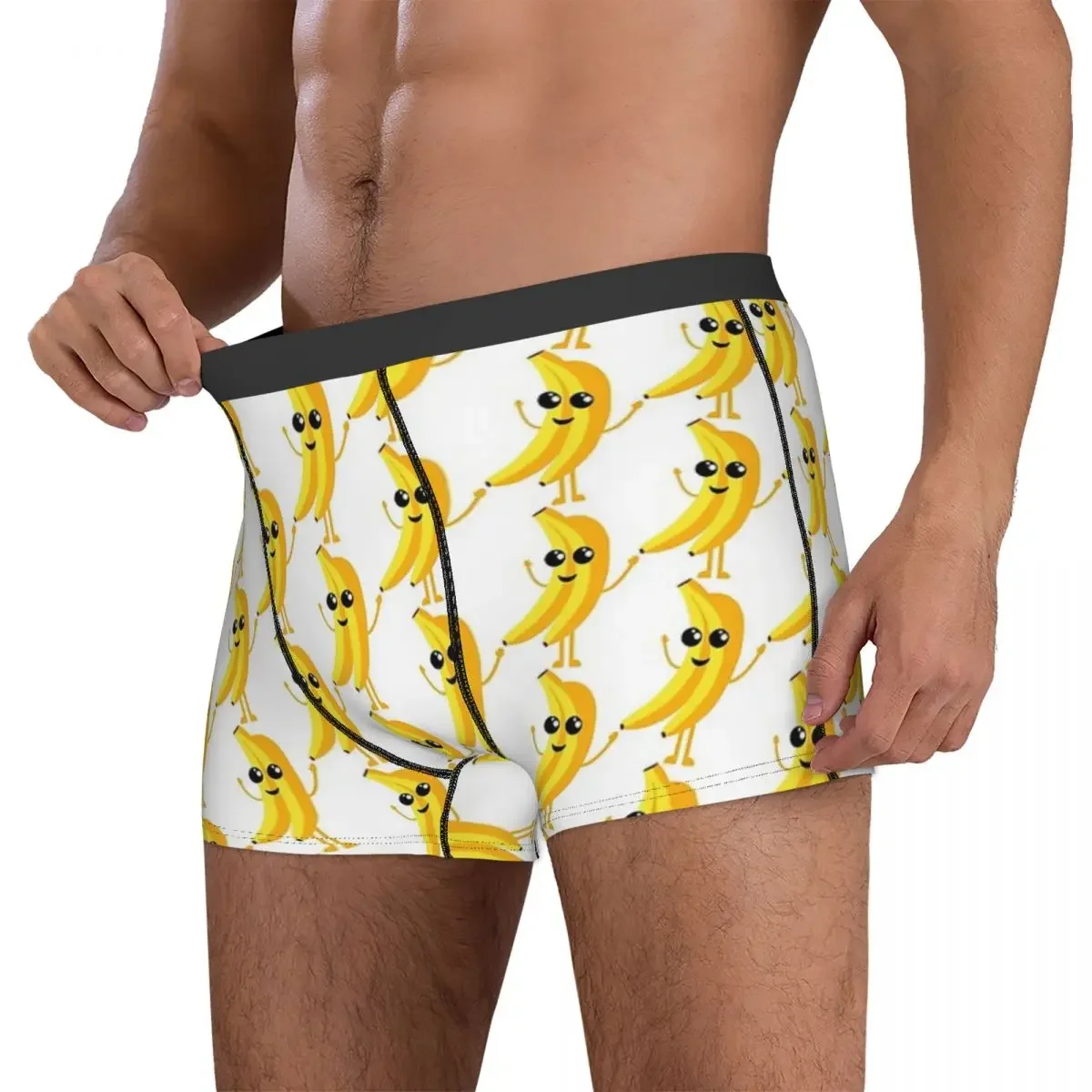 Boxer Underpants Shorts Happy Banana Panties Men Comfortable Underwear for Homme Man Boyfriend Gifts