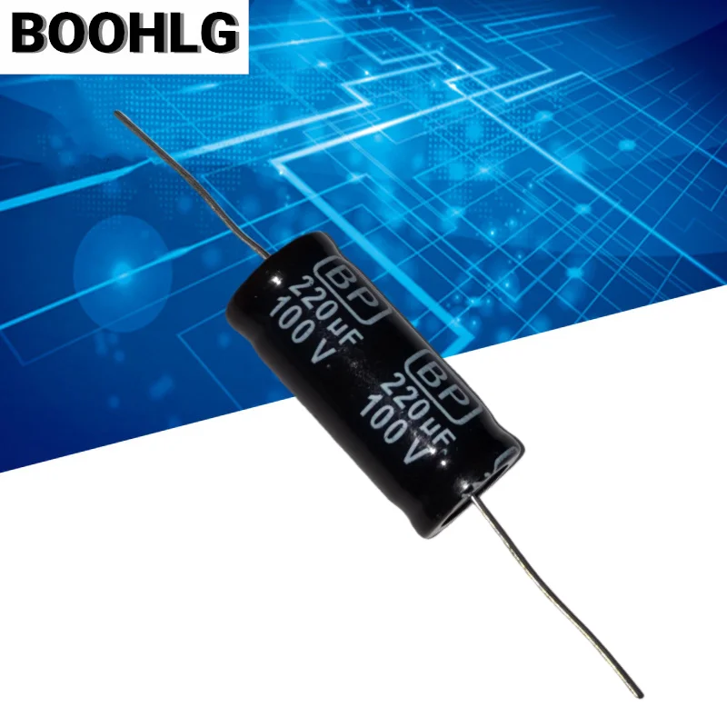 

5PCS 100V 220uF Mid-Low Frequency Crossover Non-Polarized NP Axial Horizontal Electrolytic Capacitor 220uF 100V 18X41