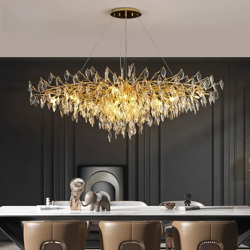 ثريا كريستال فاخرة للمطبخ وغرفة المعيشة وغرفة النوم ثريا فاخرة حديثة معلقة على السقف على شكل شجرة كريستالية #2
