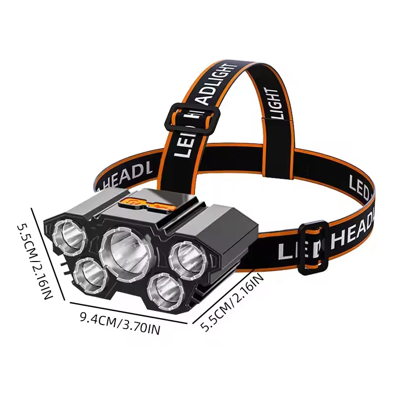 Headlamp Tactical Flashlight USB Rechargeable High Power LED Strong Self Defense Personal Defense Articles for Outdoor Survival