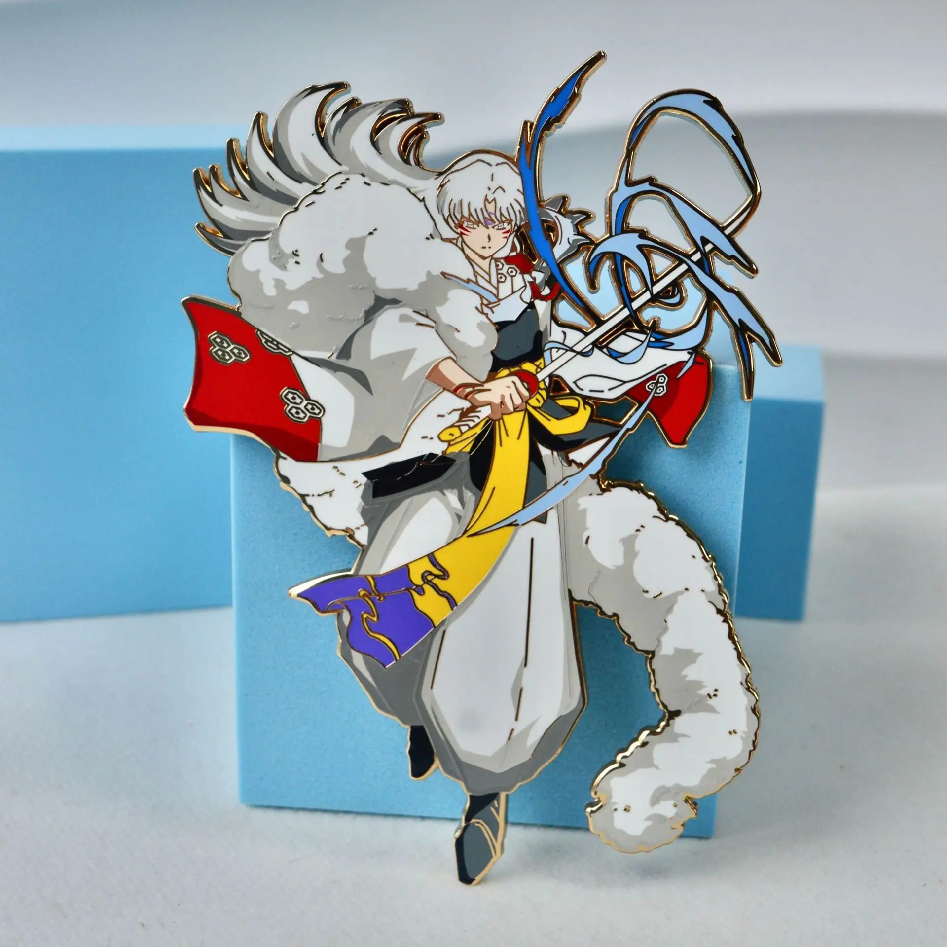 Sesshoumaru Metal Badges Anime Inuyasha Enamel Pins Japanese Manga Pendant Brooches for Bag Backpack Clothing Lapel Cosplay Gift