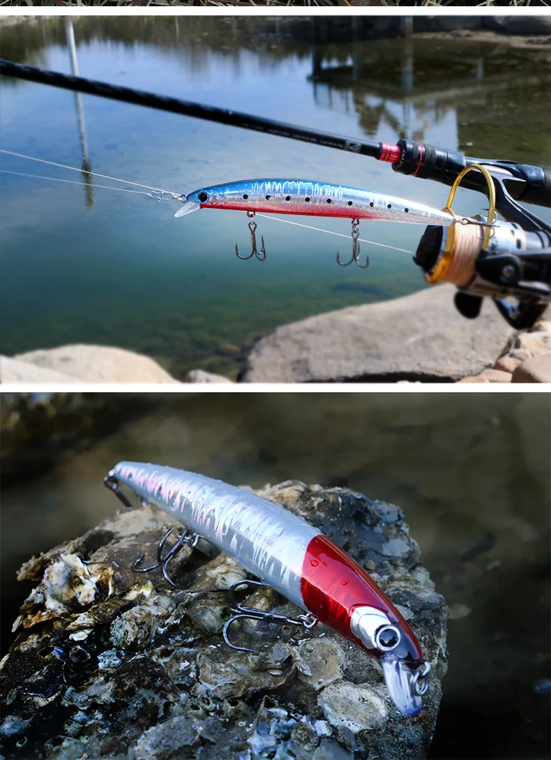 AOCLU Floating Big Minnow 140 mm 21 g harter Köder Wobbler Jerkbait Köder Magnet Gewichtsübertragung für einfache Fernwurfsköcher – Detail 10