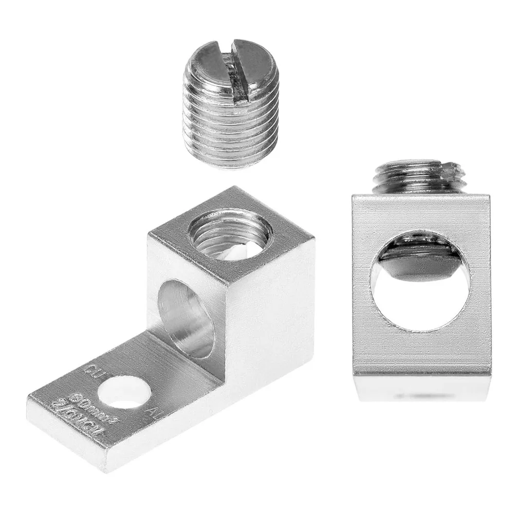 8pcs Aluminum Alloy Grounding Lug Kit Slotted Locking Screw 1-Hole Design Neutral Lug Kit Mechanical Lug For Electrical Wiring