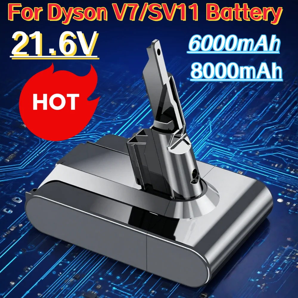 

6000mAh Replacement Battery for Dyson V7 SV11 Vacuum Cleaner Compatible with V7 Absolute/Animal/Fluffy Handheld Vacuum.