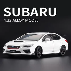 1/32 Subaru WRX STI Alloy Sports Car Model Diecast High Simulation Metal Toy Car Model Sound and Light Collection Gift