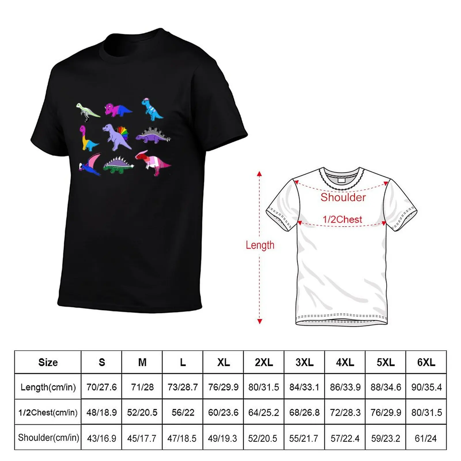 Pride Dinosaurs T-Shirt Simple Graphic Design T-Shirt