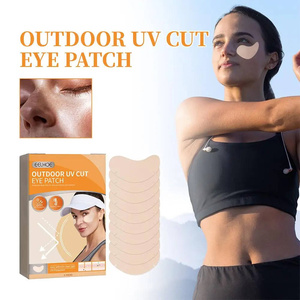 Parche protector externo para los ojos, máscara de Golf, protector solar, corte al aire libre, pegatinas UV para los ojos, 10 pares