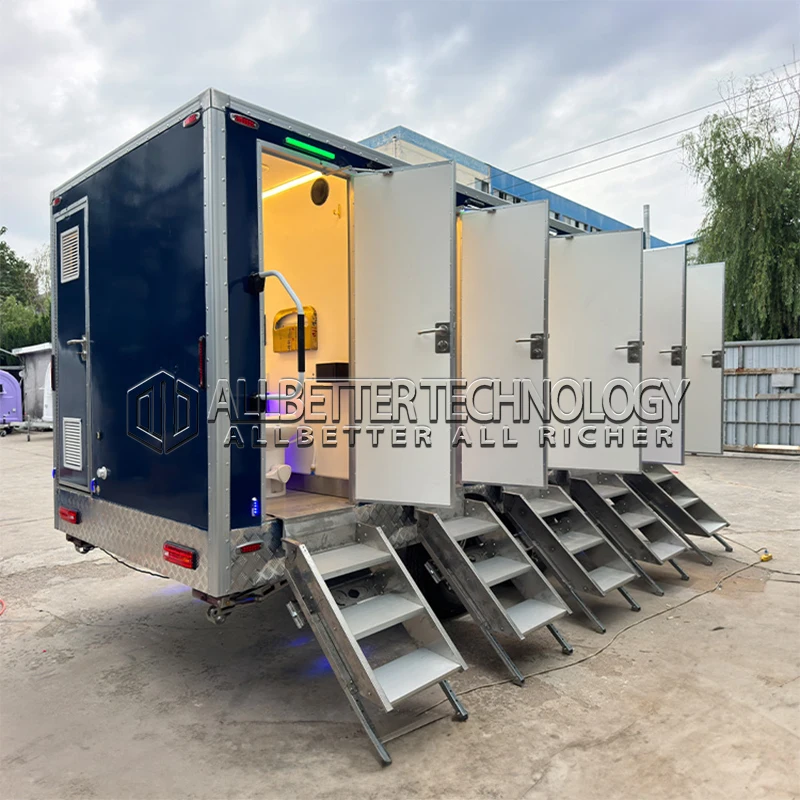 Allbetter Outdoor Luxury Toilet Trailer Beach Wedding Outdoor Party Portable Toilets Mobile Trailer Mobile Trailer Toilets