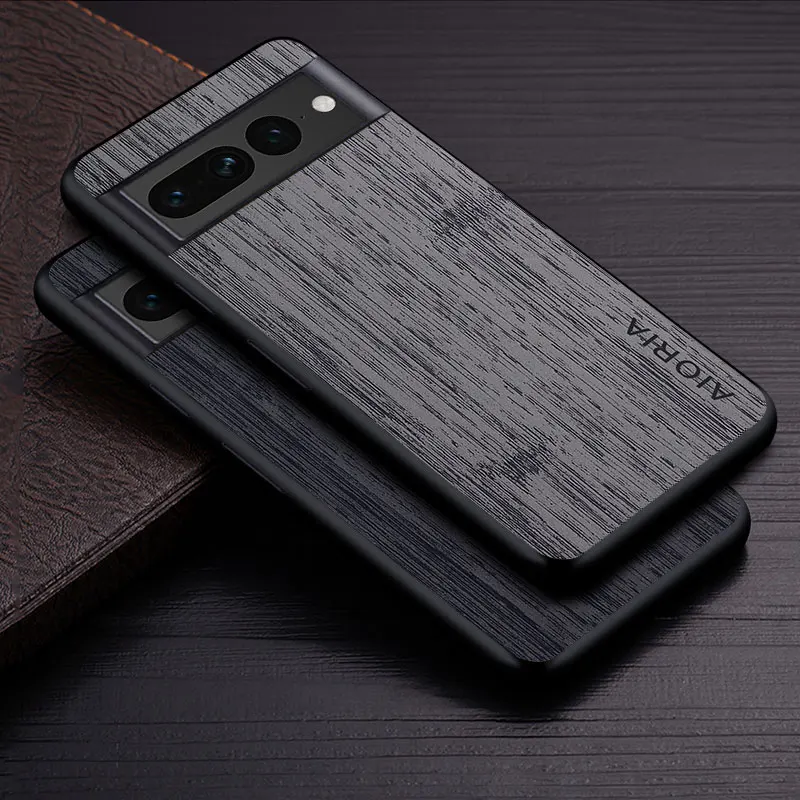 Capa para google pixel 7 pro 7a funda bambu padrão de madeira couro nova capa de telefone luxo coque para google pixel 7 caso capa