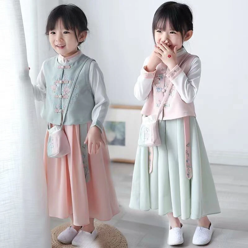 

Children Hanfu Dress Traditional Dance Costumes Girl Stage Show Performance Ancient Chinese Fairy Toddler Baby Tang Suit Party