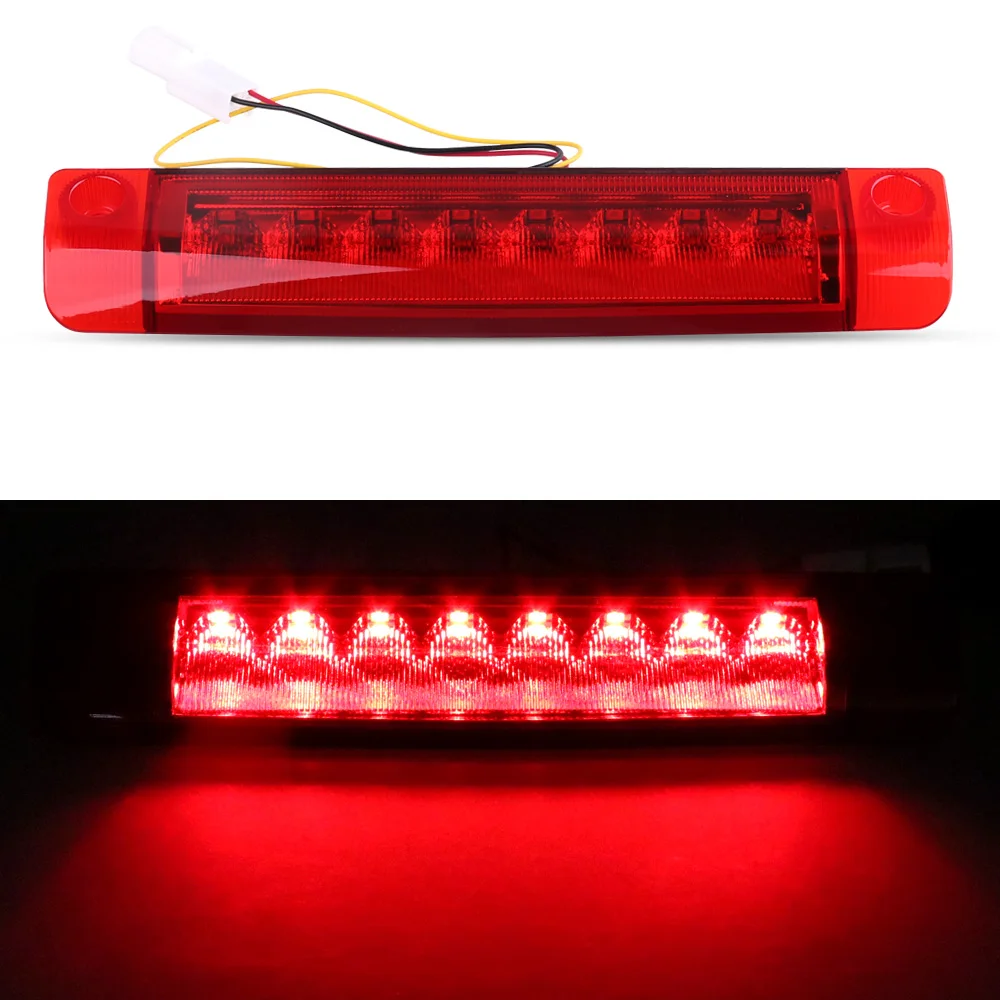 3rd Brake Tail Light Raryloy Third High Mount Brake Stop Light Red Lens LED Brake Lamp Kit 3rd Tail Brake Cargo Light Fits for T