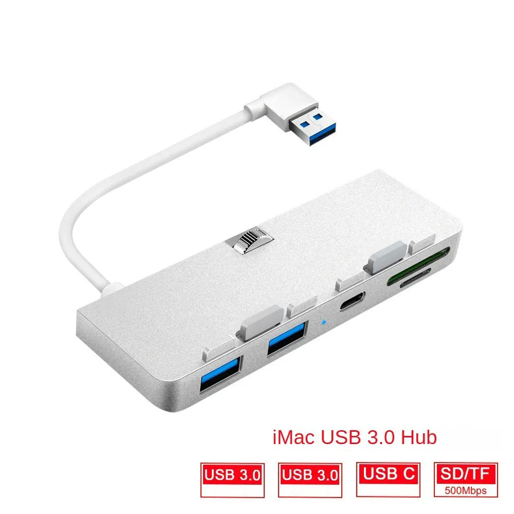 5 In 1 iMac USB 3.0 HUB With USB3.0 PD TF/SD Reader Card Usb Splitter For 2012-2019 OS X 10.6 And Higher Versions iMac Compter