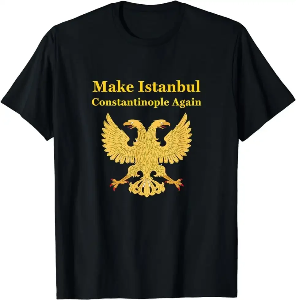 Istanbul Constantinople Byzantine Eagle Orthodox Christian T-Shirt 100% Cotton O-Neck Short Sleeve Summer Casual Mens T-shirt