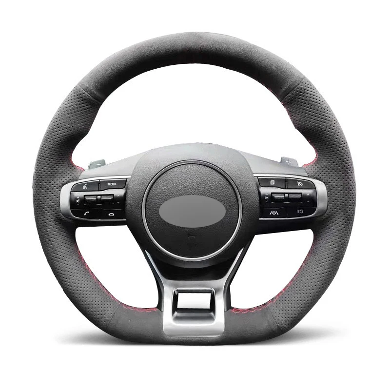 High Quality Genuine Leather Suede Hand Sew Steering Wheel Cover Wrap Car Accessories Specifically for Kia SPORTAGE 5 GT GT-LINE