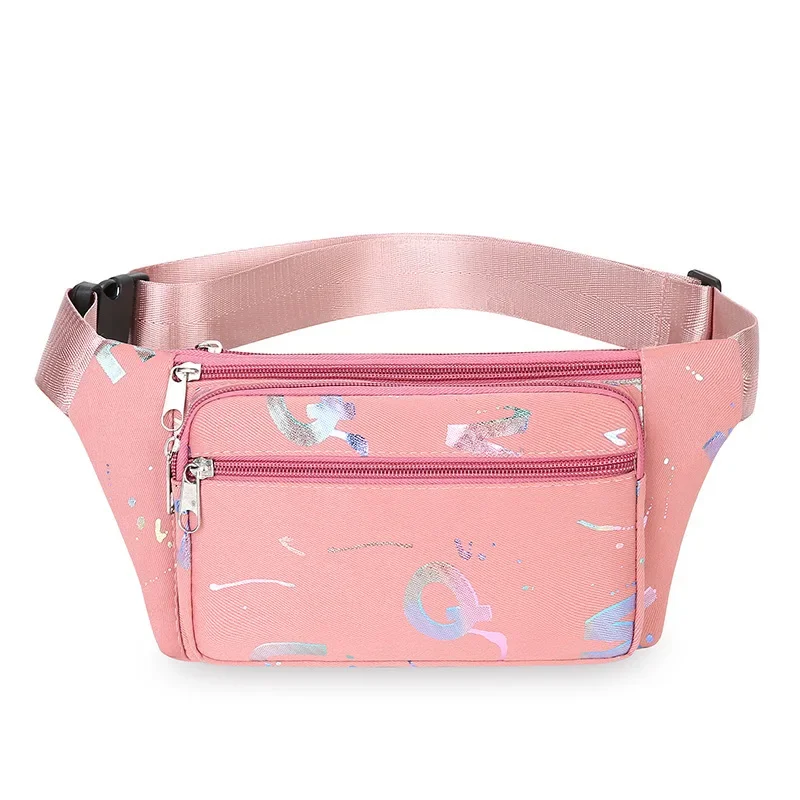 Fanny Packs Women Bronzing Printing Belt Bag Fashion Pink Waist Bags Crossbody Bags Bum Bag Running Travel Workout Waist Bag