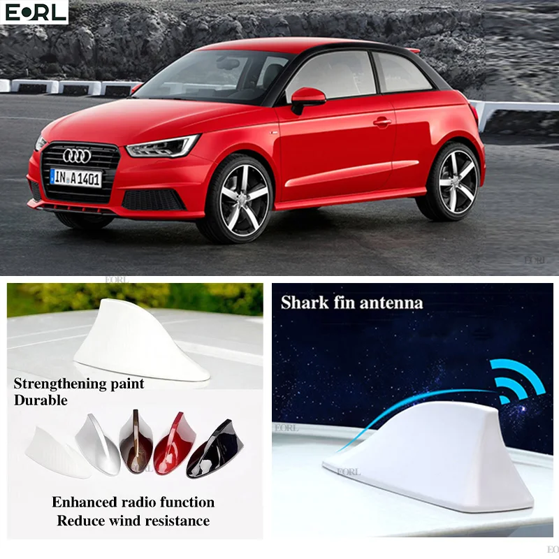 Untuk Audi A1 Antena Sirip Hiu Mobil Amplifier Sinyal FM Super Antena Tahan Air Amplifier Sinyal Mobil Antena Radio FM/AM