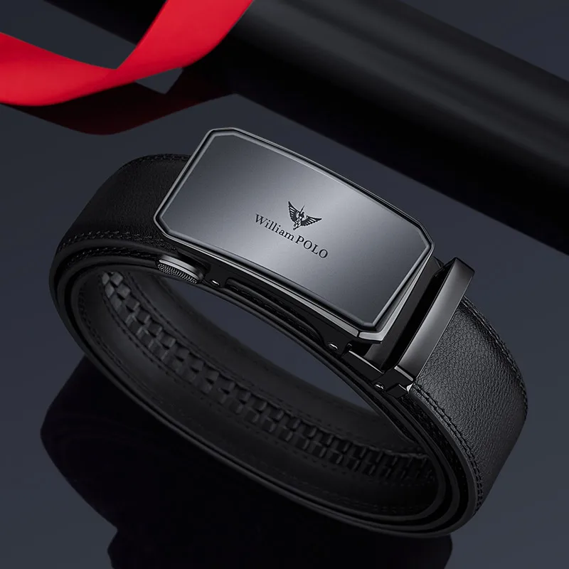 

New Custom Men's Leather Alloy Buckle Belt Wholesale Fashion Business Retail Gold Gun Color Casual OEM