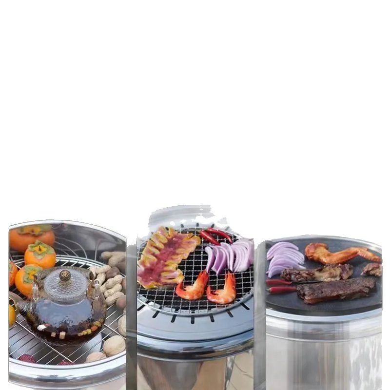 

Barrel-shaped Internet celebrity smokeless grill Household charcoal grill Full
