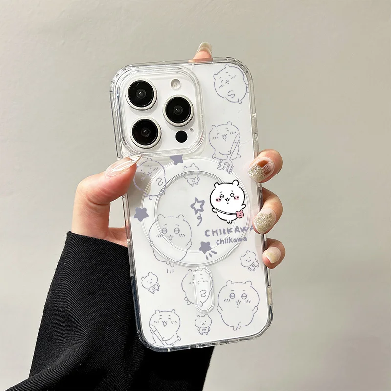 Magnetyczne etui Lovely C-Chiikawas do Samsung Galaxy S25 Edge S24 S23 S22 S21 Ultra Plus FE A56 A55 A54 A36…
