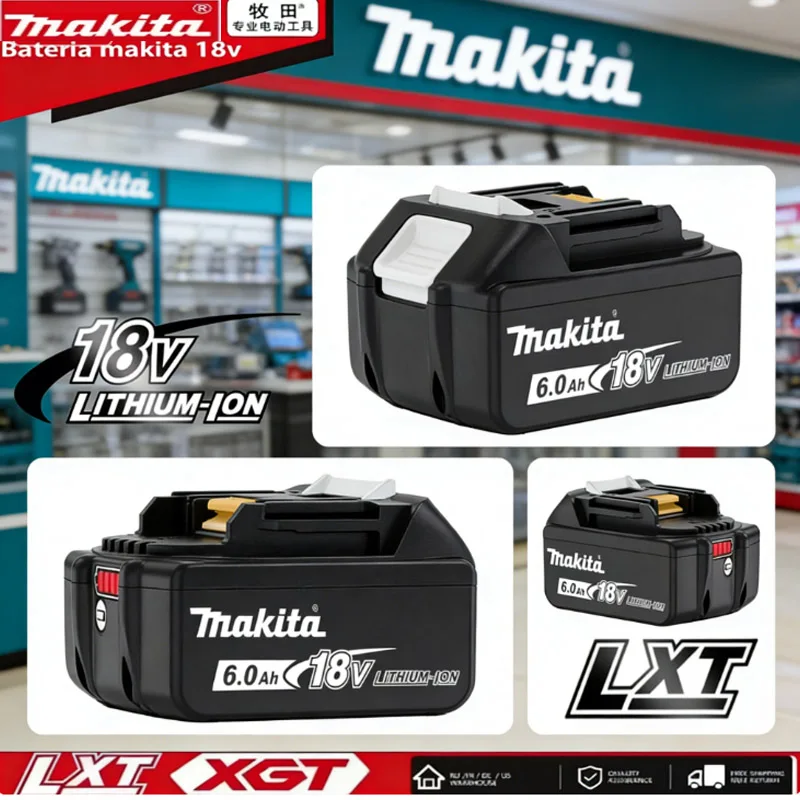 

Makita 18V 6.0Ah Rechargeable Battery Original for BL1830 BL1830B BL1840 BL1840B BL1850 BL1850B Power Tools Compatible 100% New