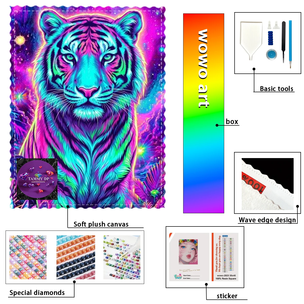 Resin Art Light - 【TAMMY Diamond Art】Tigers and Neon Lights