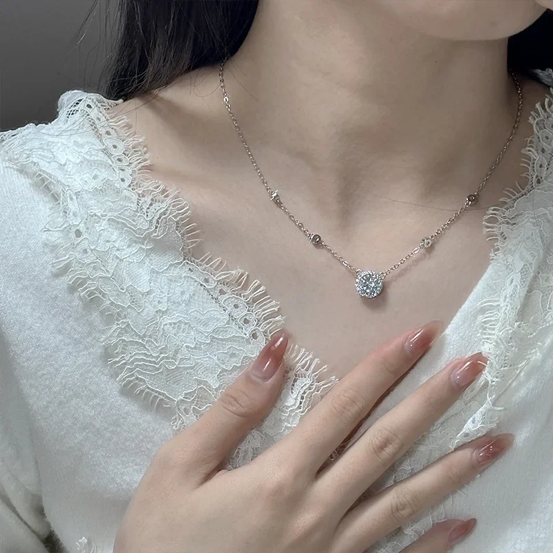 

MDL Moissa!ite Style Galaxy Necklace 18K Gold Plated Zirconia Early Summer Niche Fashion