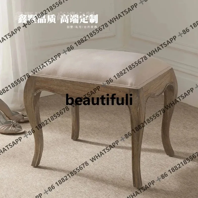 

R Французский ретро-комод для спальни, столик для макияжа из цельного дерева, встроенный столик для хранения в маленькой квартире H