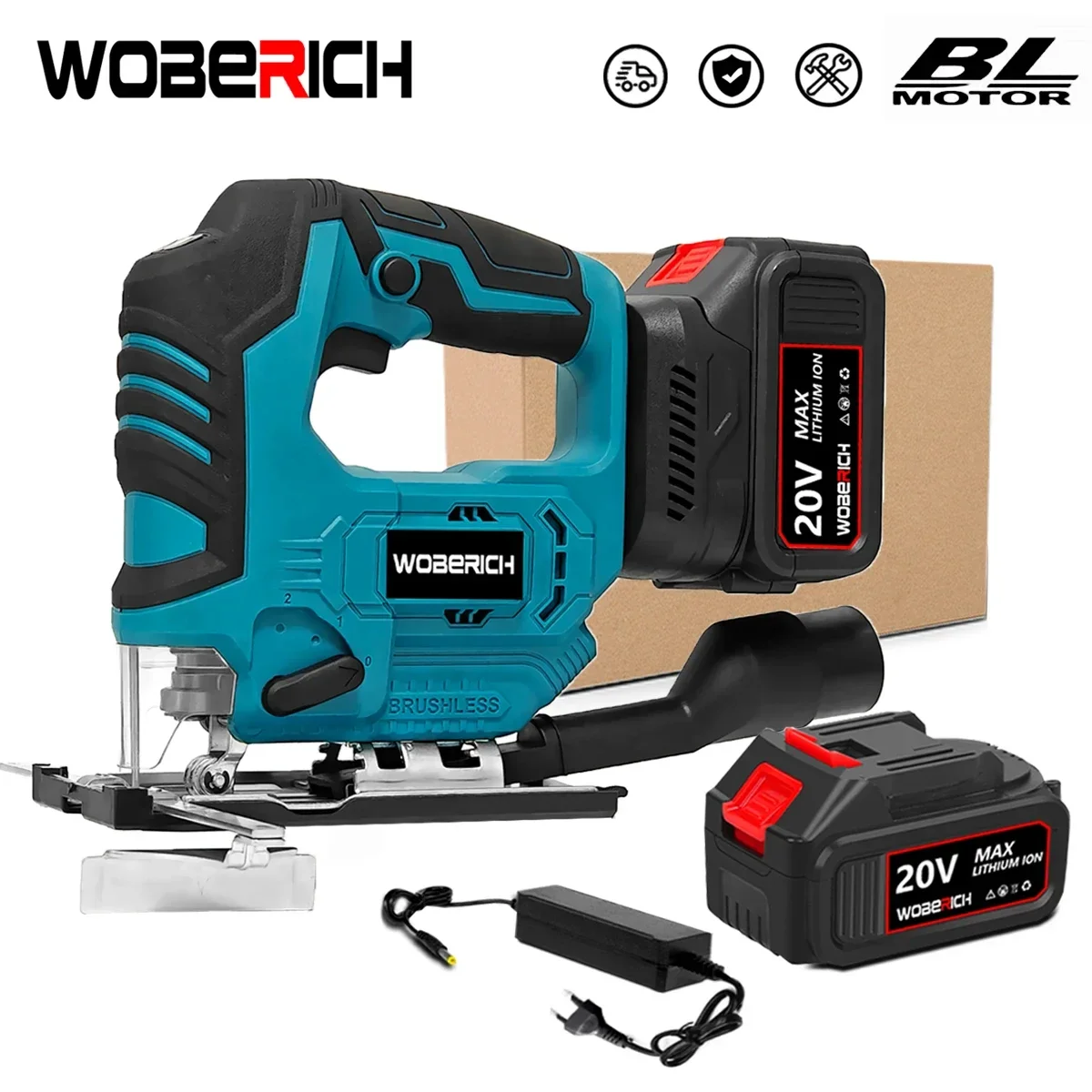 

Brushless Jig Saw Electric Jigsaw Cordless JigSaws Battery Electric Tool Jig saws Woodworking for Makita 18V Battery By WOBERICH