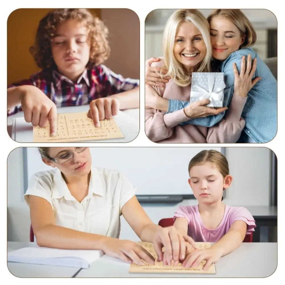 Portable Lightweight Braille Board Raised Dots Compact Size Learning Board Blind Tactile Teaching Aid Learning Equipment